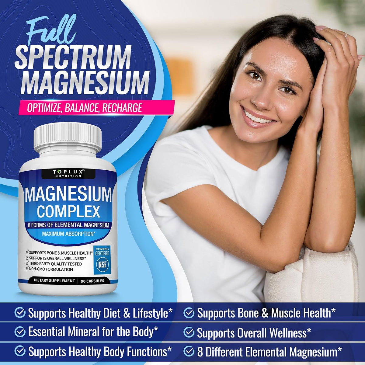 Toplux Magnesium Complex Supplement 8 Elemental