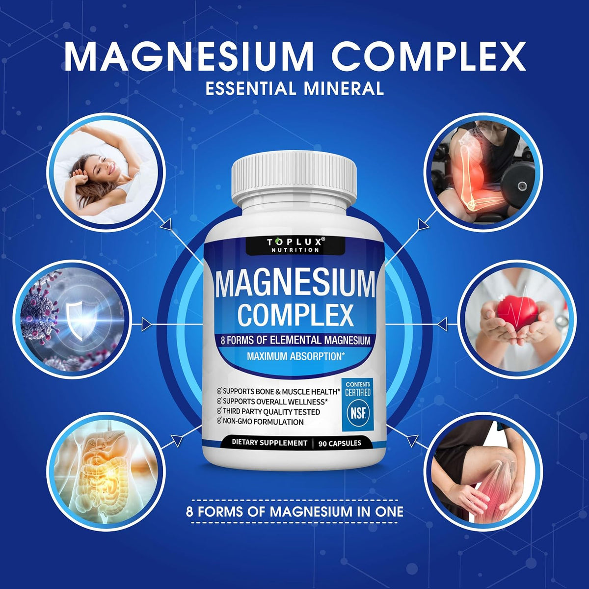 Toplux Magnesium Complex Supplement 8 Elemental